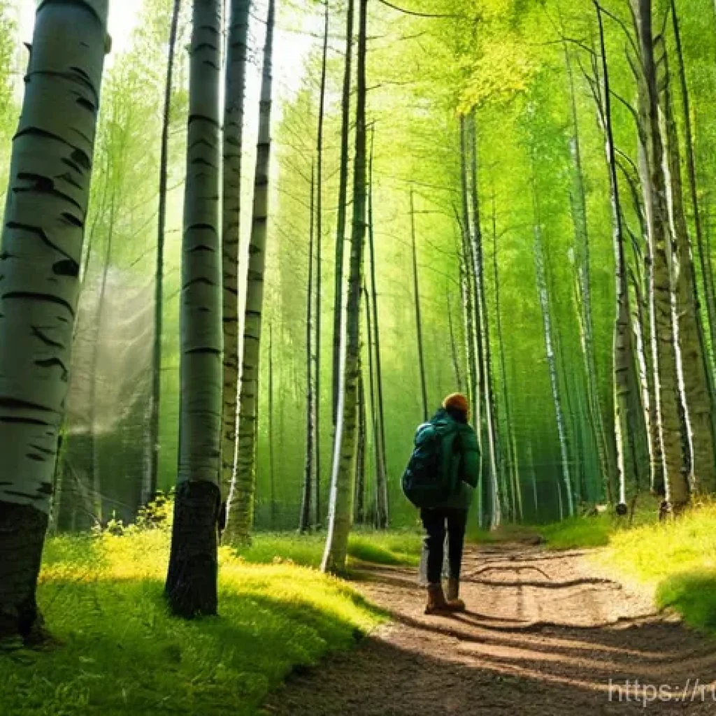 명상적 여행을 통한 자기 발견 - **Prompt 1: Mindful Nature Walk in a Pristine Forest**
A lone person, of indeterminate gender, i...