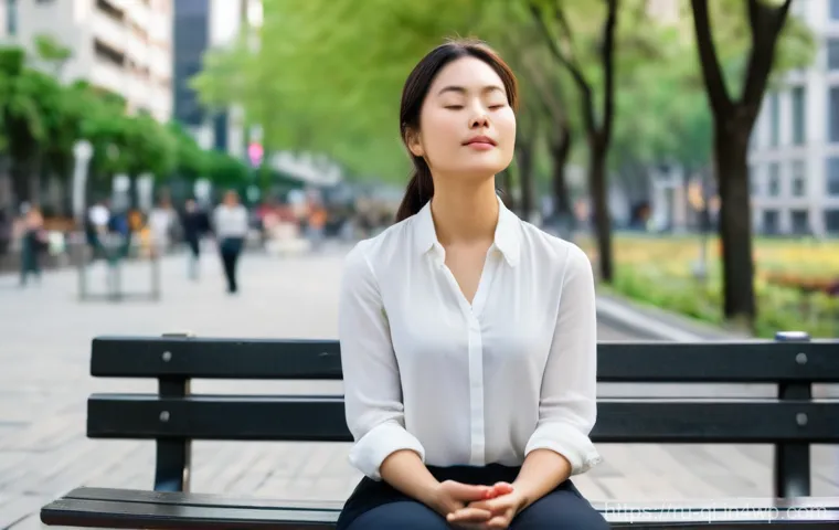 자기 발전을 위한 명상적 여행 - **Prompt:** A serene young professional in her late 20s, dressed in smart casual attire, meditating ...