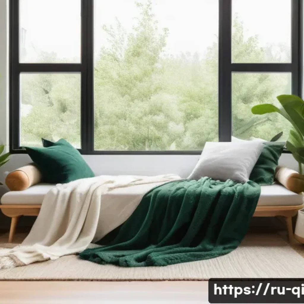 명상적 여행을 위한 환경 조성 - A cozy meditation corner in a modern apartment with soft natural light filtering through large windo...