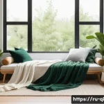 Home 22 명상적 여행을 위한 환경 조성 - A cozy meditation corner in a modern apartment with soft natural light filtering through large windo...