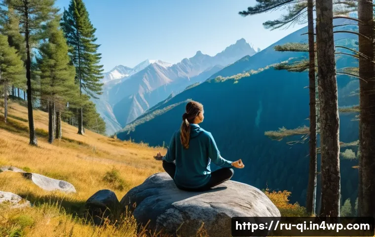 유명 명상가가 추천하는 여행지 - A serene mountain landscape in the Caucasus region during early autumn, featuring lush pine forests ...